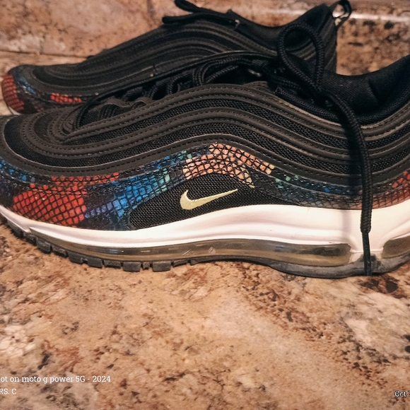 Nike Air Max 97 Black Multicolor Sneakers Size 8.5 Mens - Picture 5 of 6